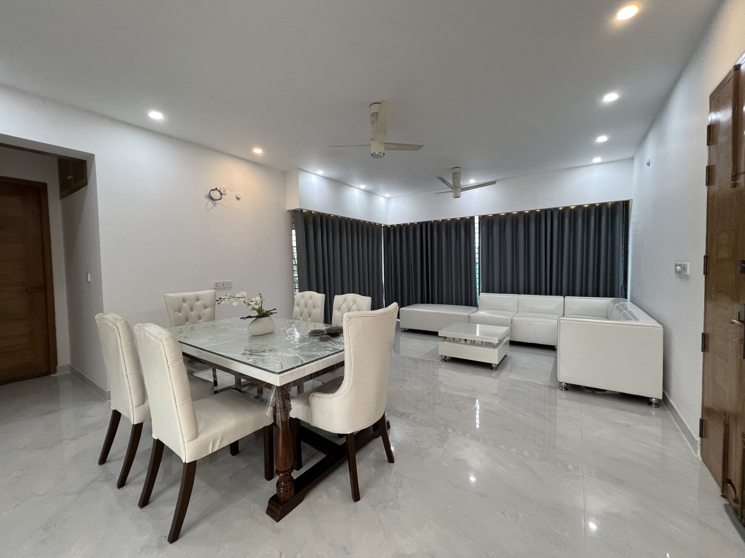 Elegant dining space featuring custom-designed modern furniture